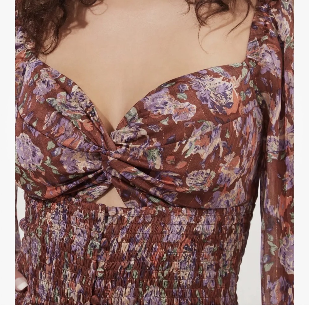 ASTR the Label Arlette Floral Long Sleeve Maxi Dress New with Tags Size Large - Picture 4 of 16